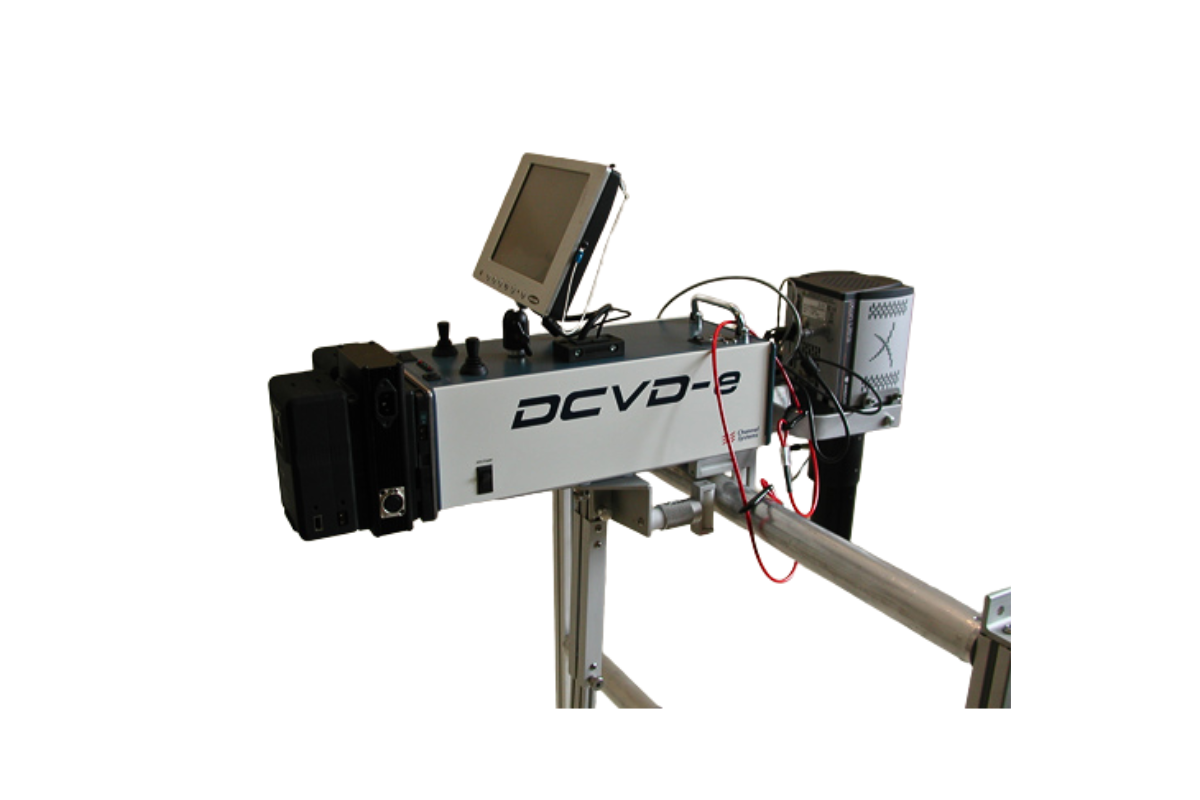 DCVD system with camera and UV zoom lens mounted on a railing 