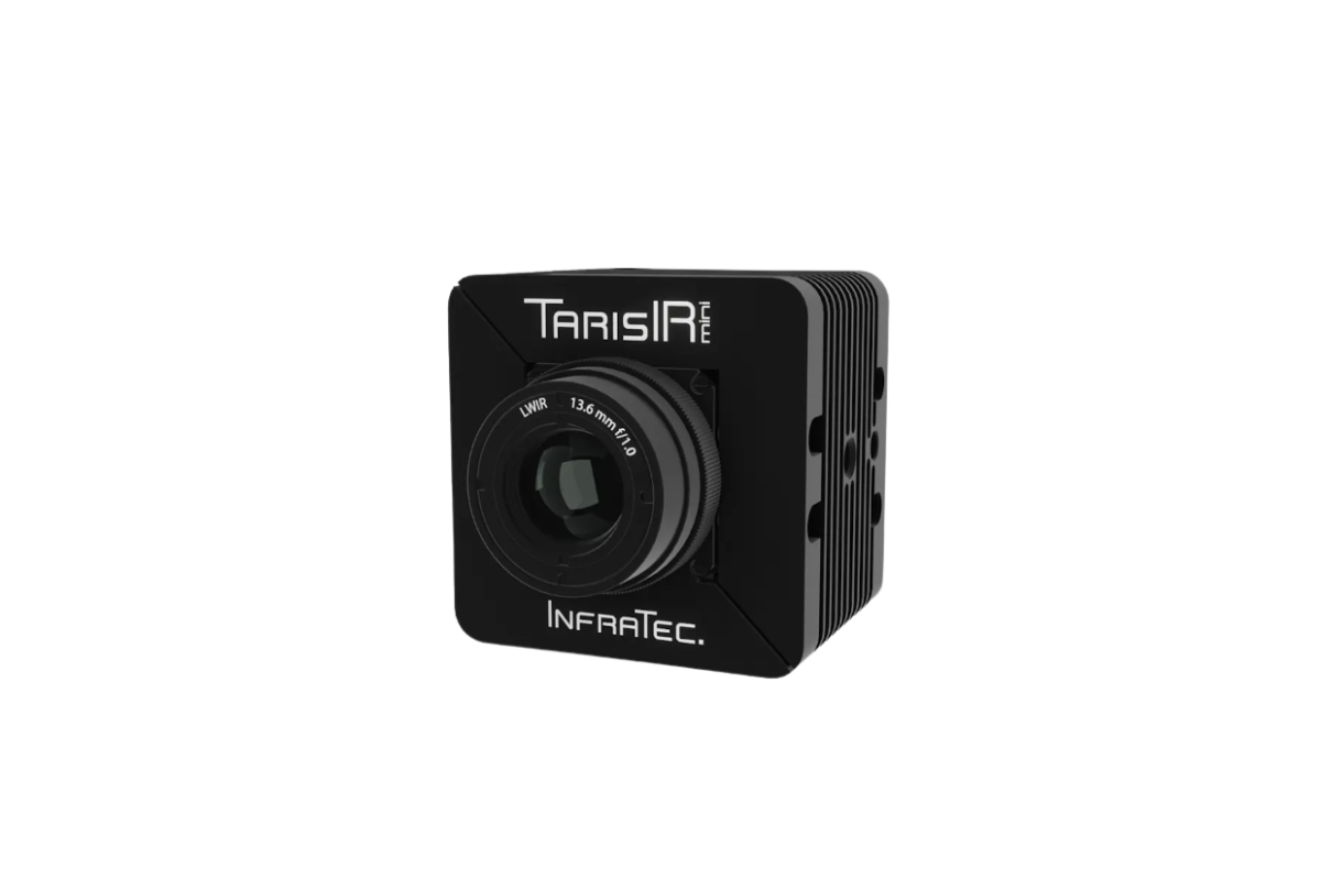 InfraTec TarisIR mini 600 camera with objective lens, front side view