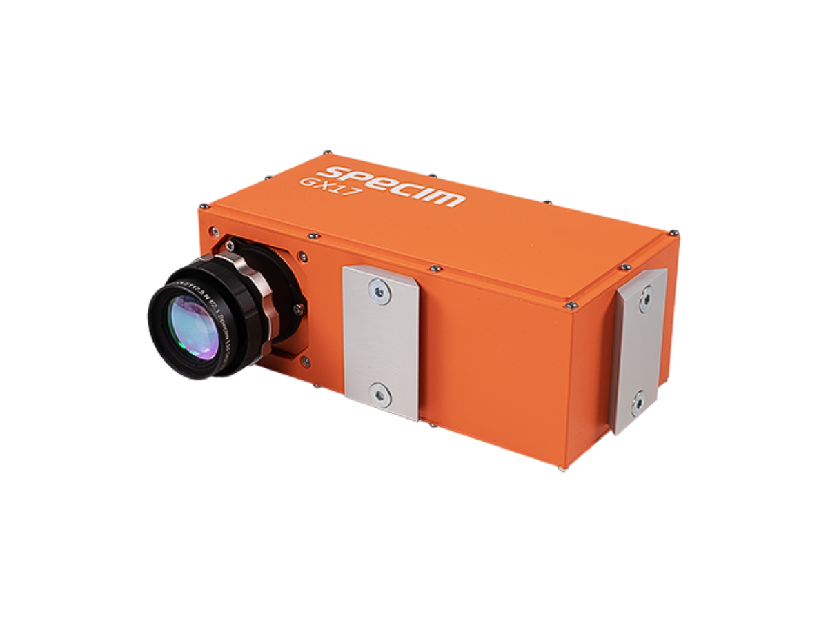 Specim GX17 NIR hyperspectral camera with mounted objective lens
