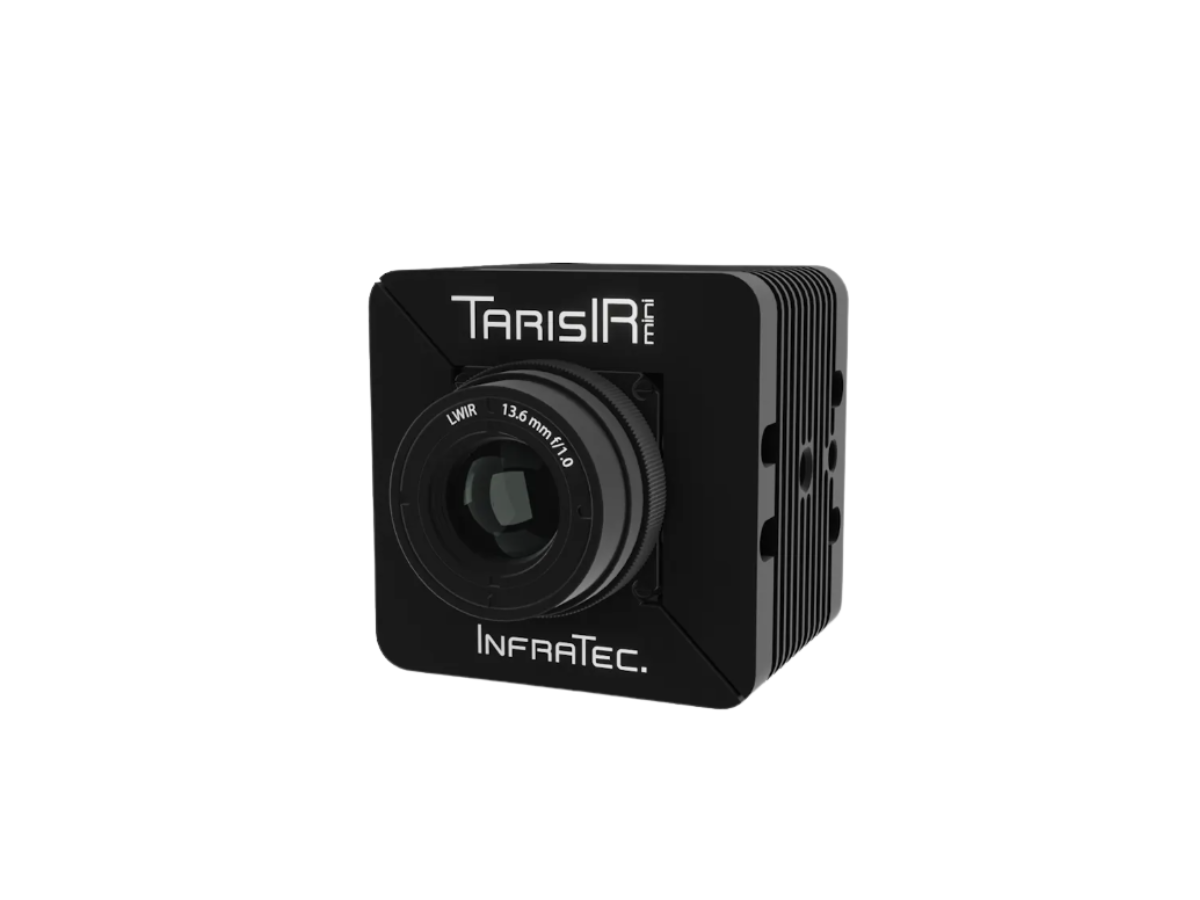 InfraTec TarisIR mini 600 camera with objective lens, front side view