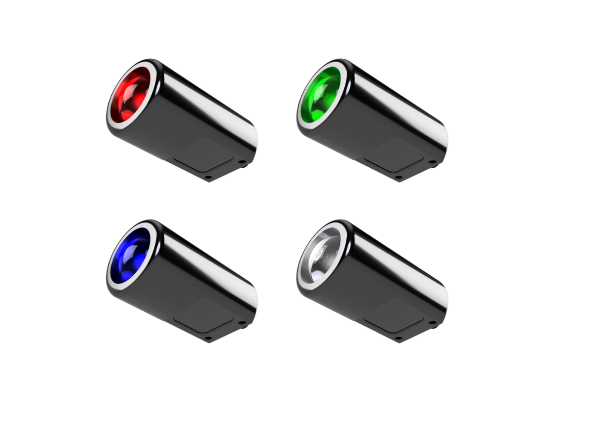 GWI eyeball spotlights in red, green, blue and white