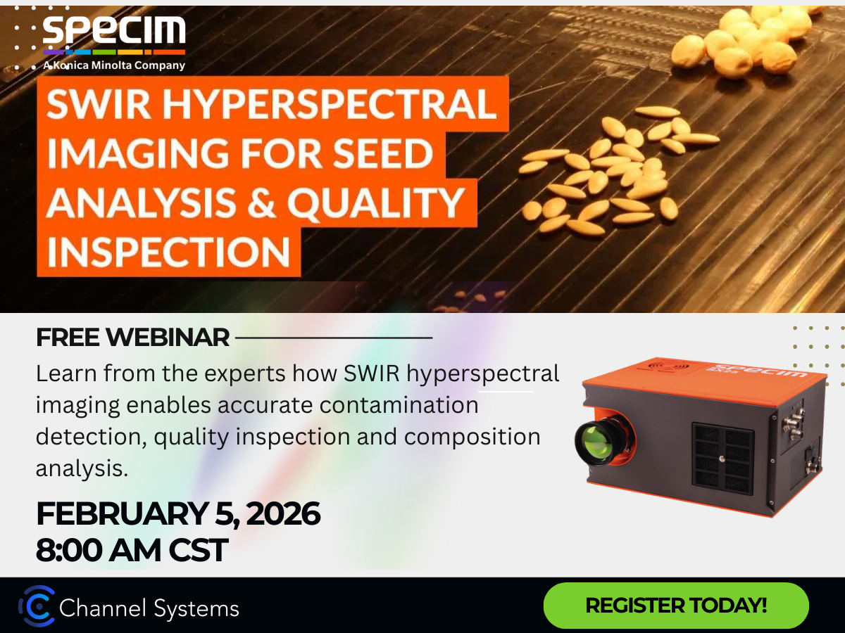 Specim SWIR hyperspectral imaging for seed analysis & quality inspection webinar image and information